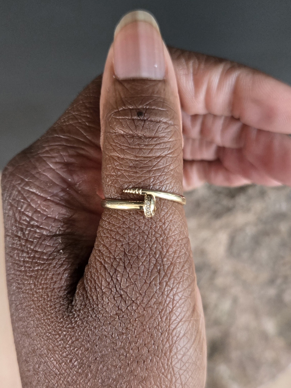 adornmonde | vandi screw ring | 14k gold | crystal | luxury inspired | us 9